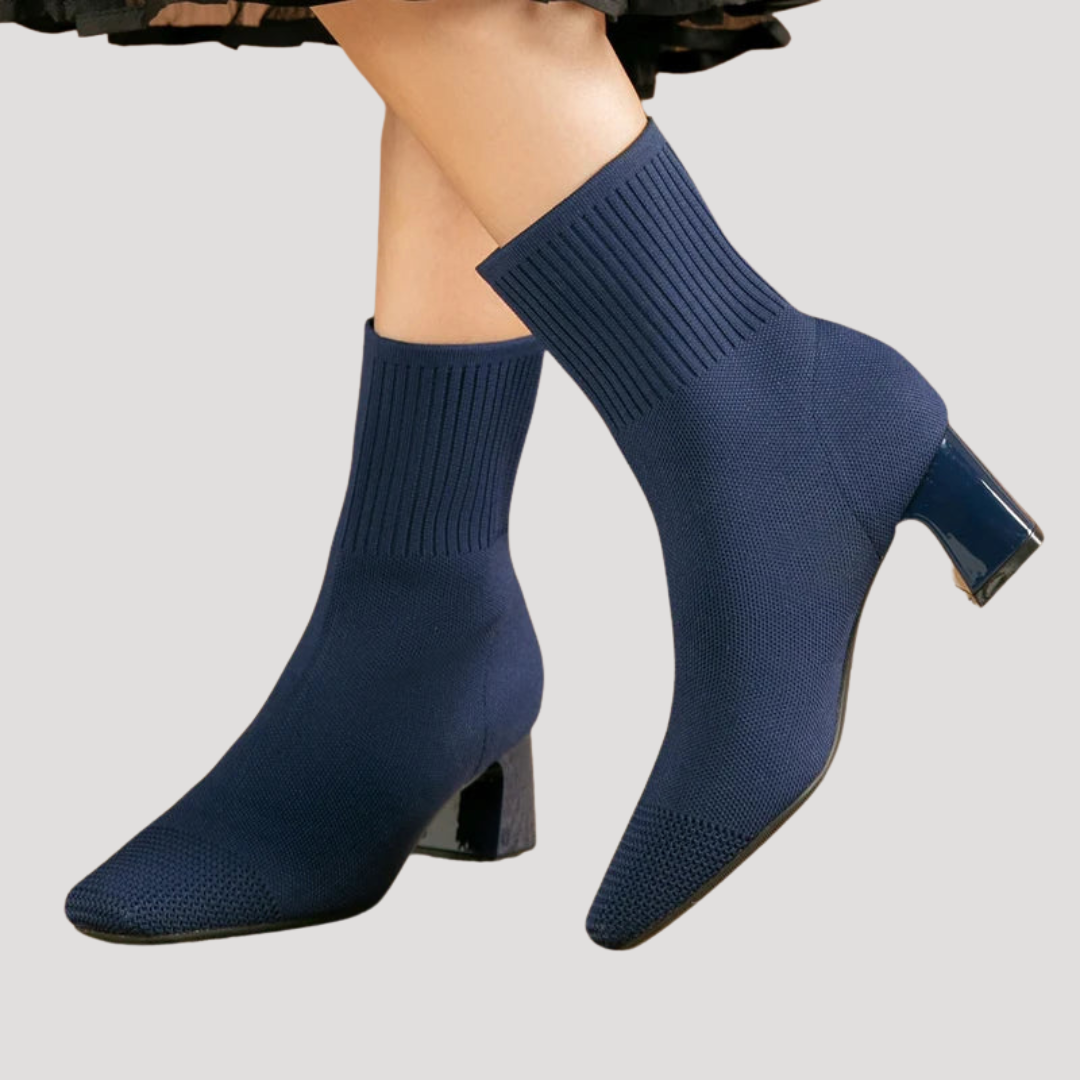 Women's Pointed Toe Ankle Boots with Square Heel