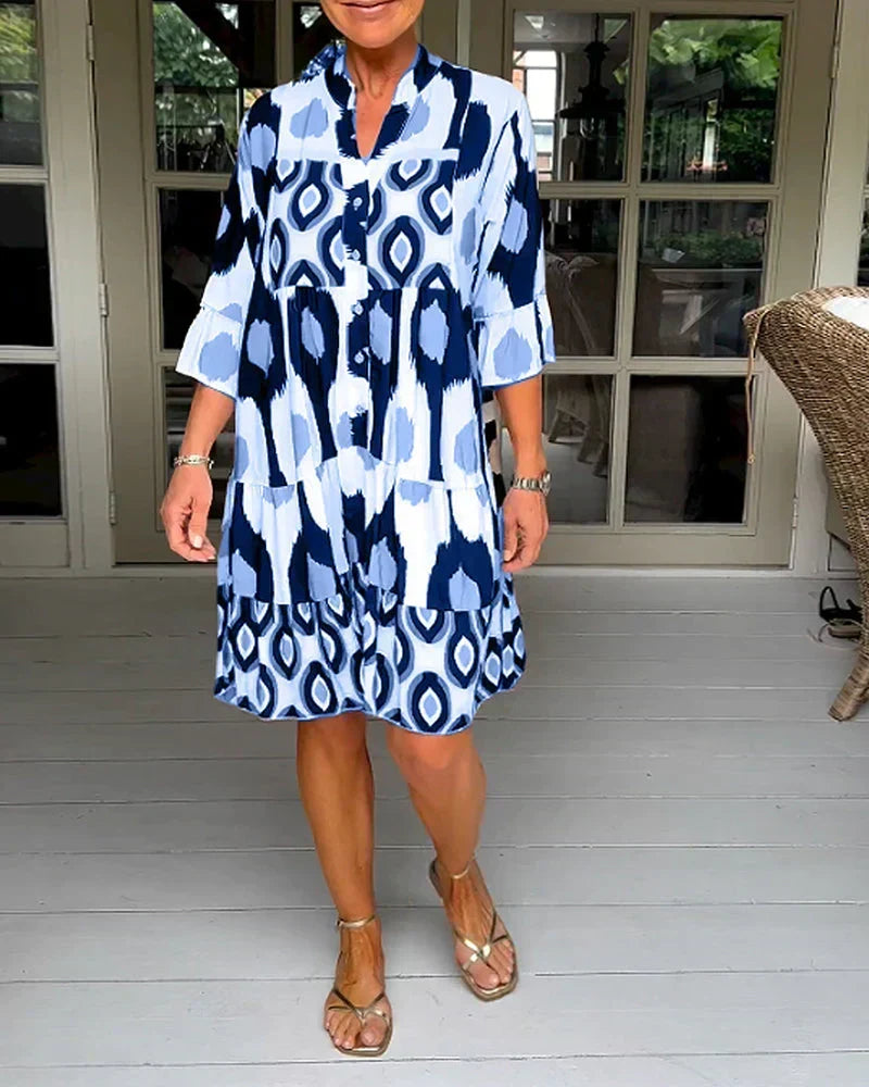 Women's Effortlessly Elegant Printed Midi Dress