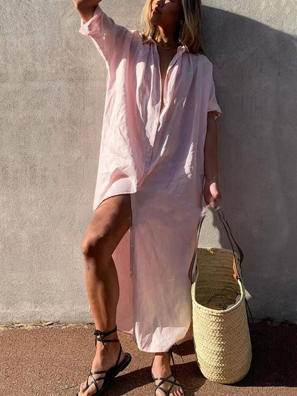 Concept Simple Maxi Shirt Dress - Elena Harper
