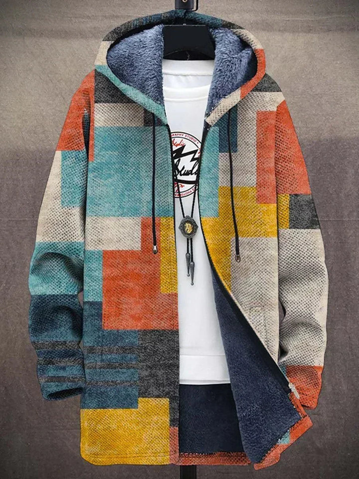 ELISE – GEOMETRIC COZY HOODED JACKET