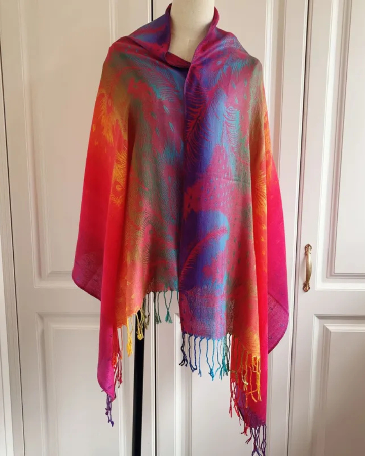 Rina Elegant Cashmere Textured Winter Scarf, view 3 - Elena Harper