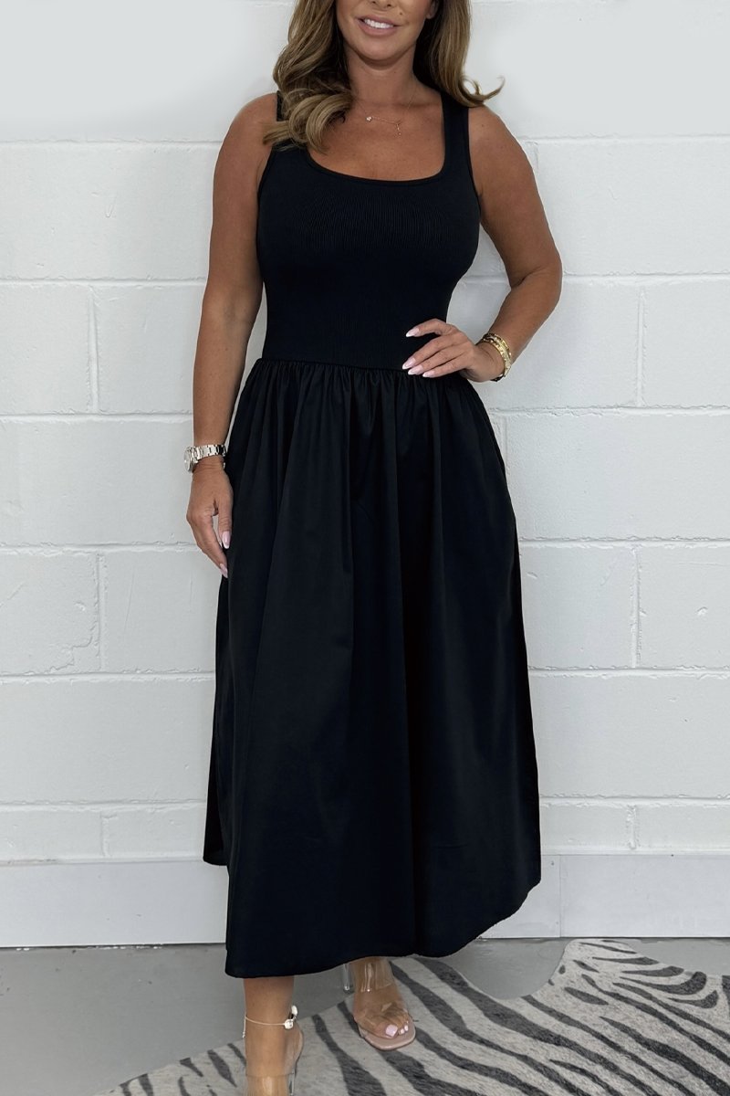 Elegant and Comfortable Sleeveless Midi Dress for Women in A-Line for Summer - Elena Harper