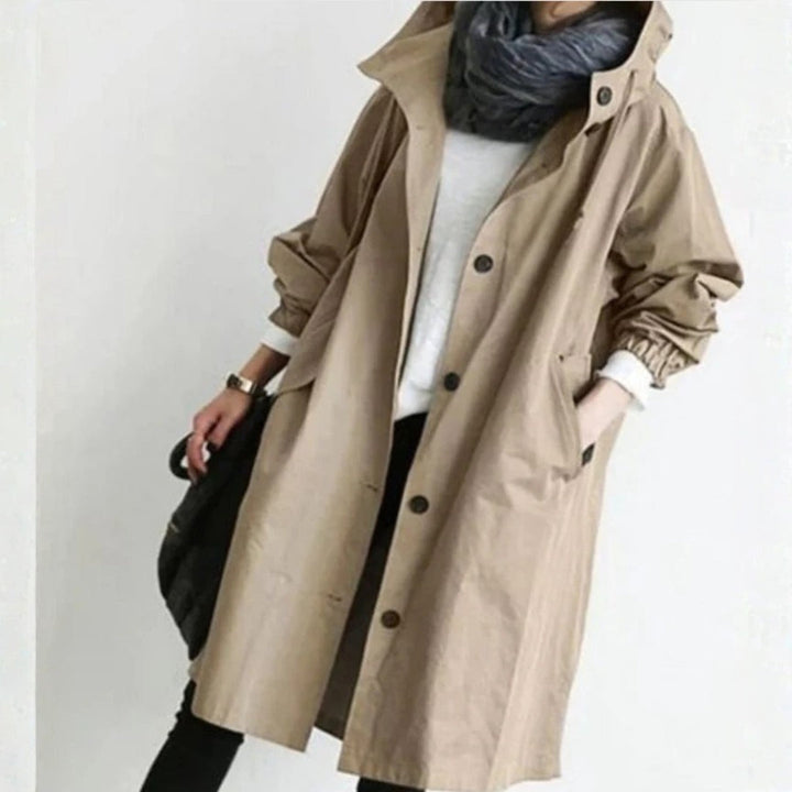 Edith | Women's Long Street Coat with Button Placket