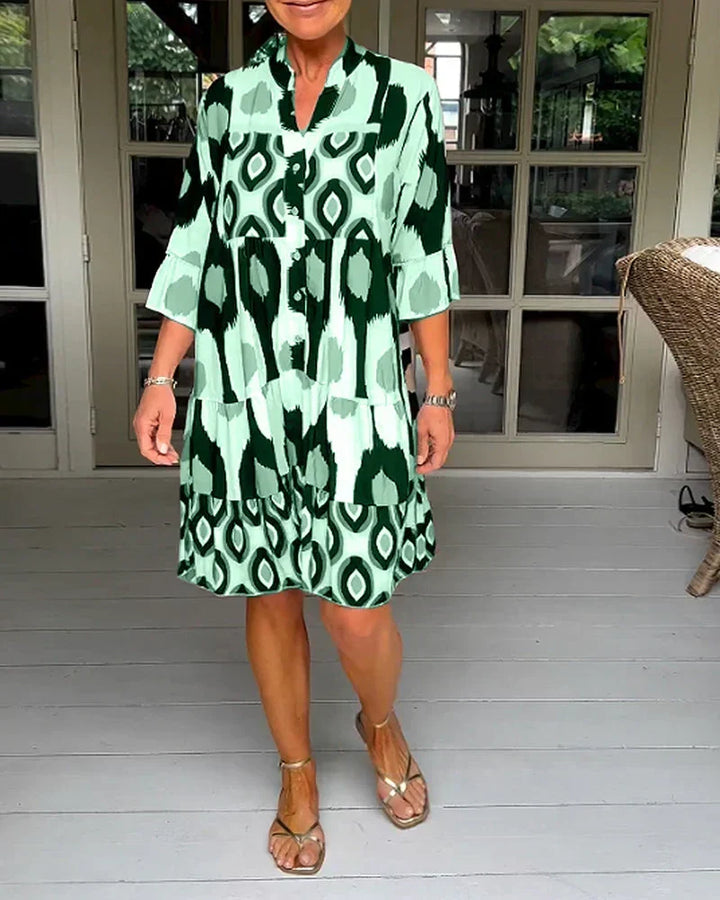 Women's Effortlessly Elegant Printed Midi Dress