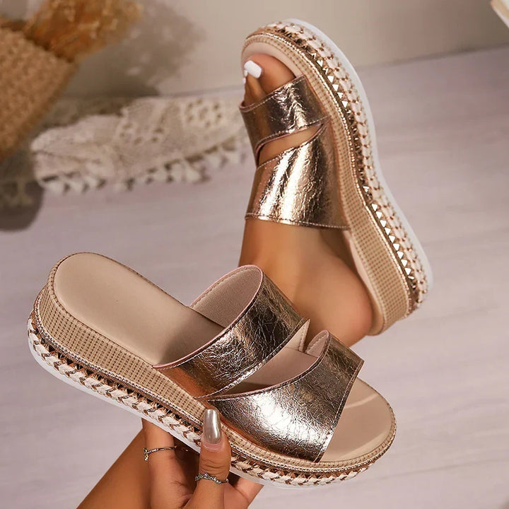 Arantza Comfortable Wedge Sandals with Open Toe, view 6 - Elena Harper
