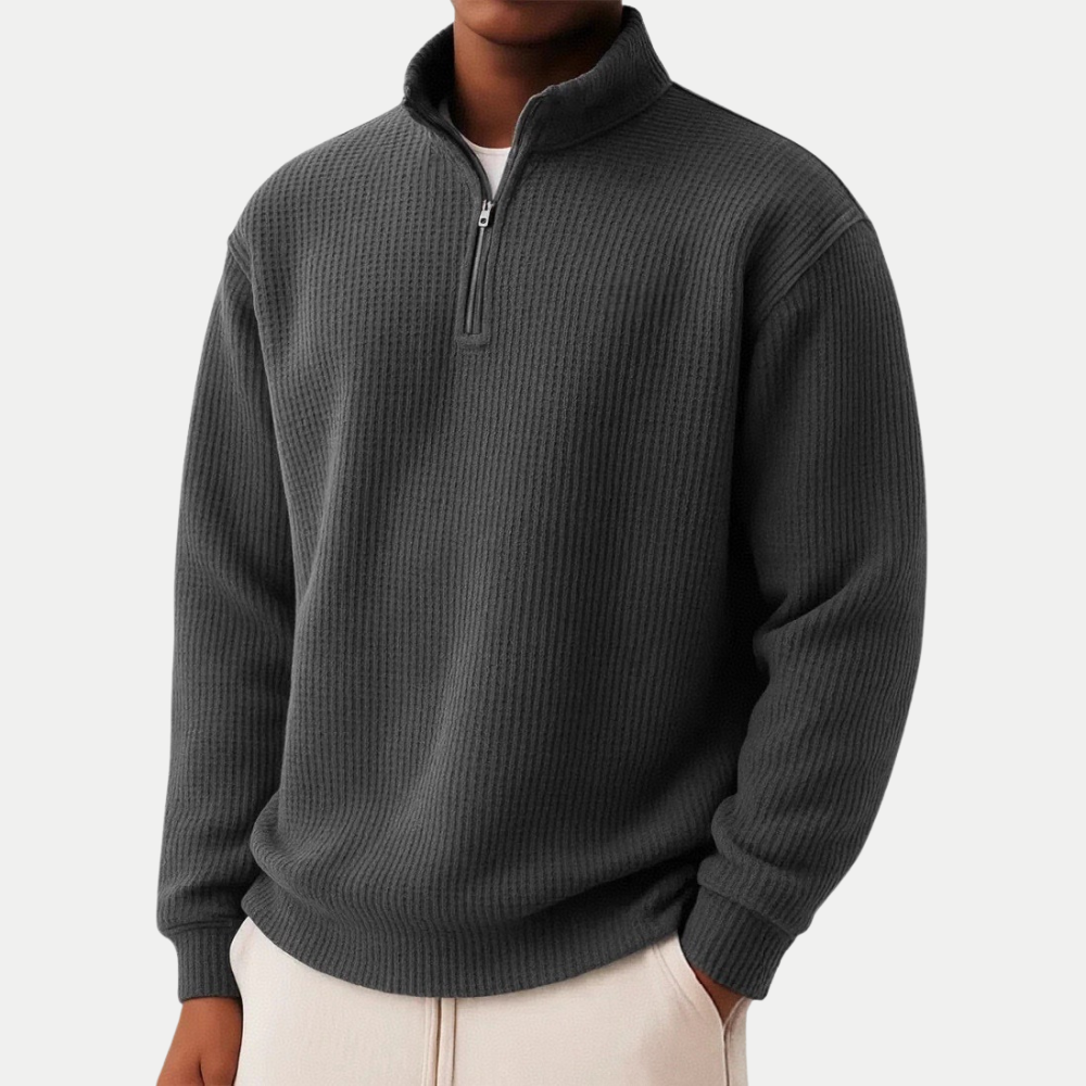 LAURENT MONACO | CREW NECK SWEATER WITH ZIPPER FOR MEN