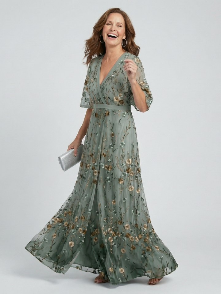 CHIC CHIFFON MIDI DRESS FOR WOMEN