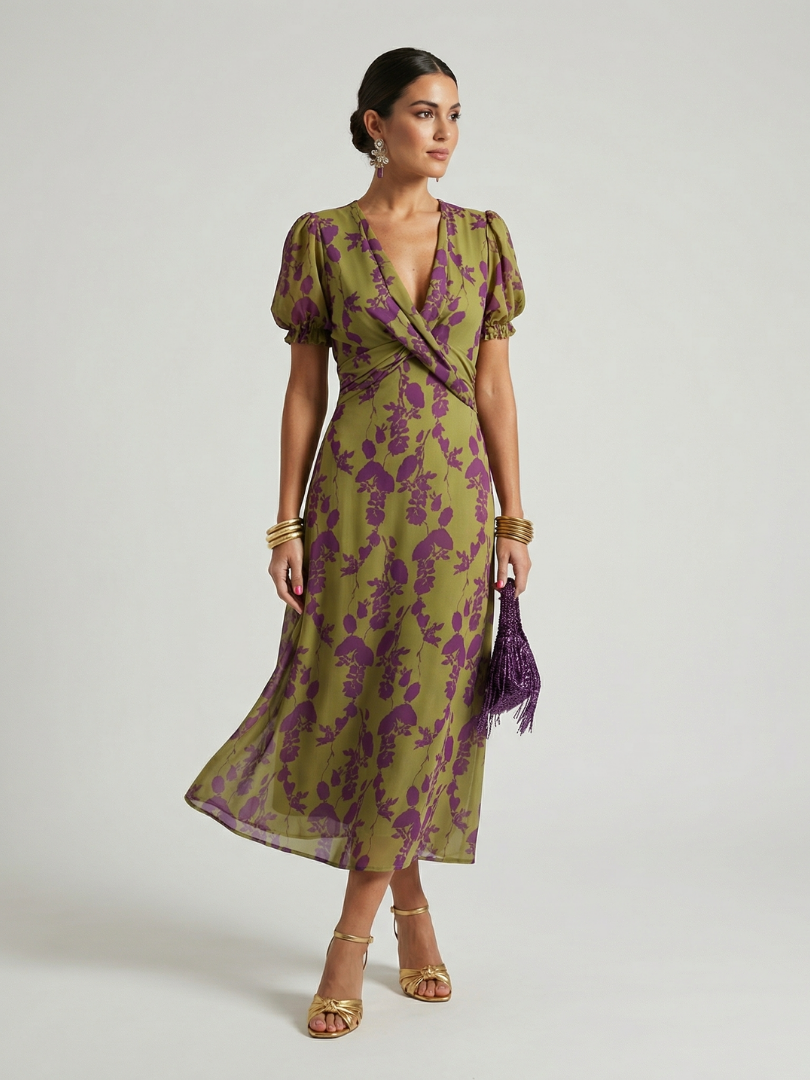 Virel Relaxed Floral Midi Dress - Elena Harper