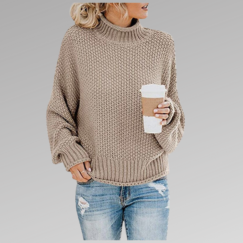 Antonia | Women's Relaxed Turtleneck Sweater with Full Fold Neck