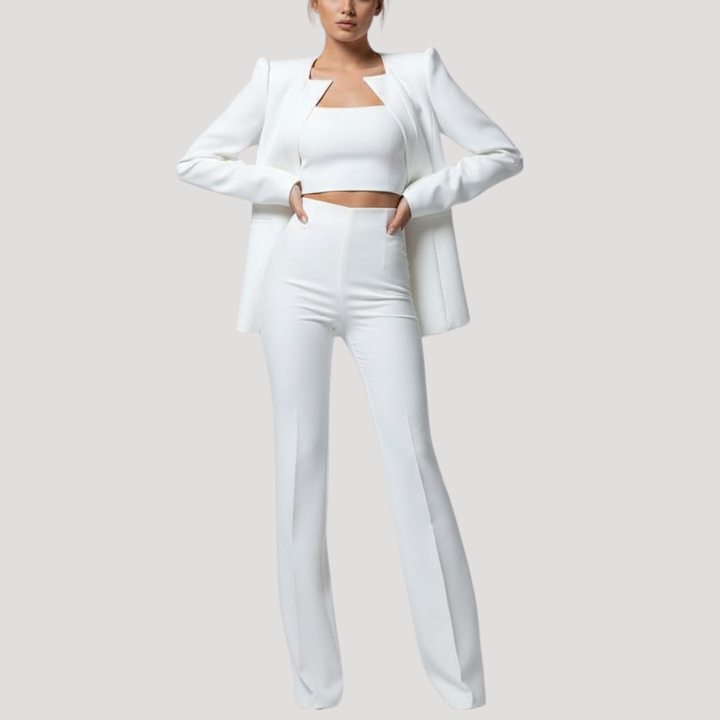 Women's Tailored Blazer and Wide Leg Pants
