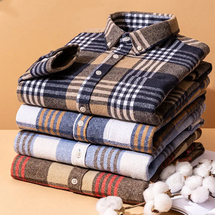 ELENA HARPER™  |  COSY FLANNEL CHECK SHIRT FOR MEN