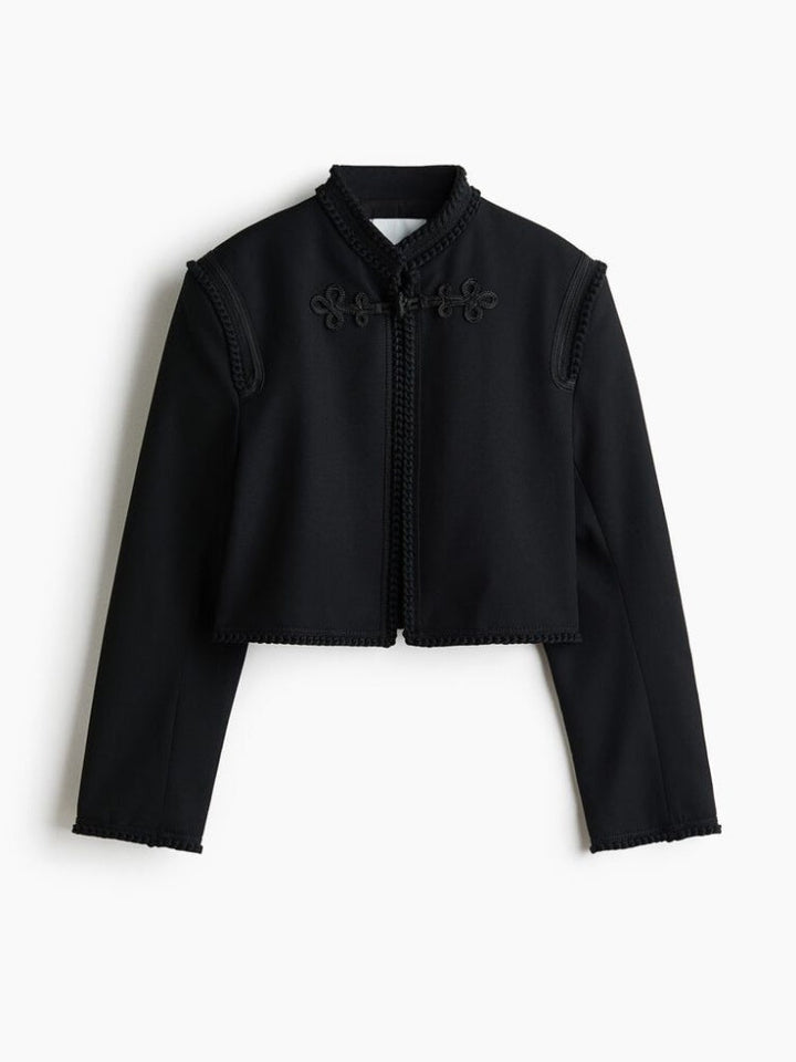 Chinese Knot Trim Cropped Jacket