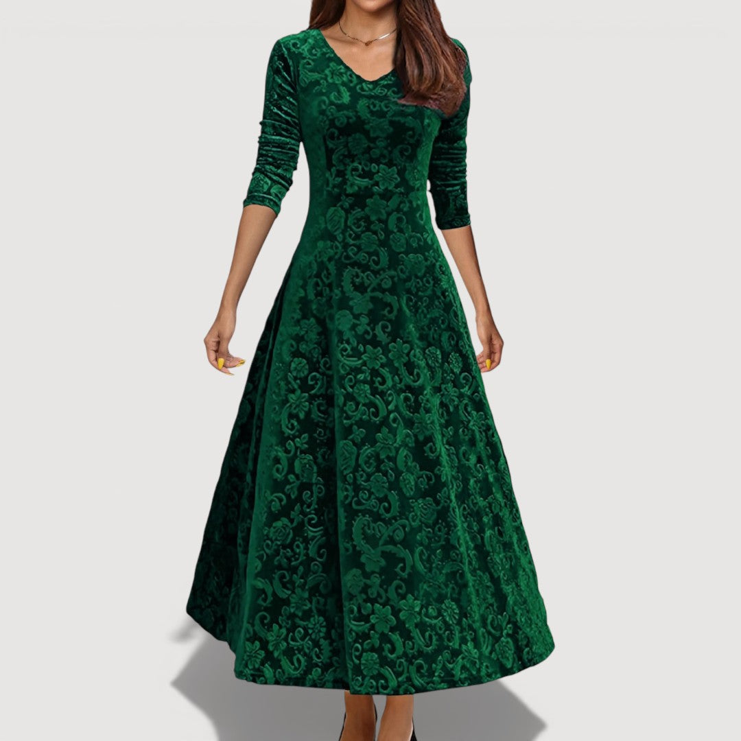 Jillian Elegant Velvet Dress - Elena Harper