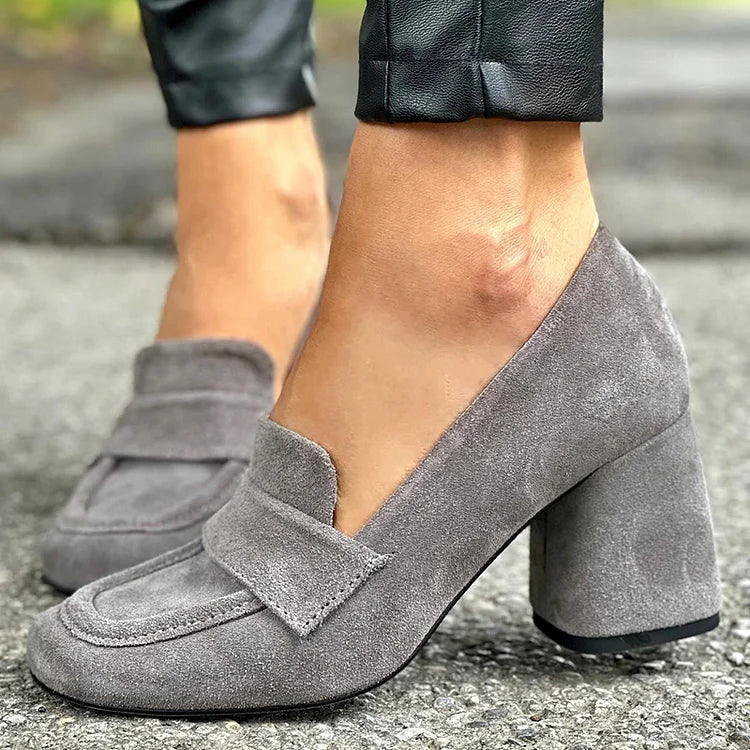Bria Block Heel Loafers - Elena Harper