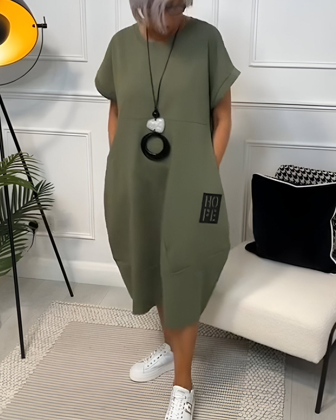 Bessie – Comfy Midi Shirt Dress