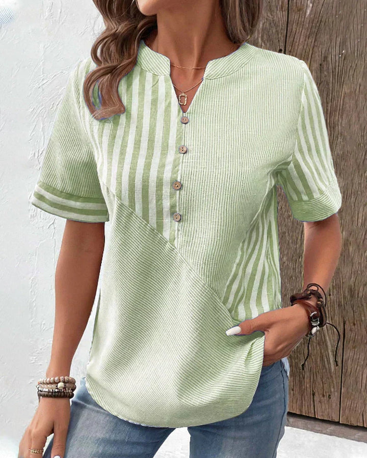 Sandra Classic Striped Top, view 5 - Elena Harper