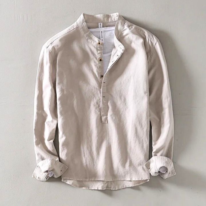 ELENA HARPER™  |  MINIMALIST LINEN SHIRT FOR MEN