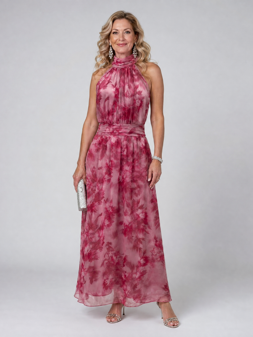 Avien Soft Halter Neck Midi Dress - Elena Harper