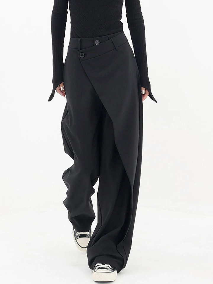 Wide-leg Women's Trousers with Structured Waist - Arleth