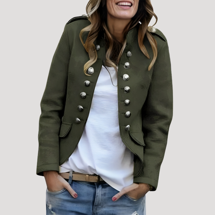 Women's Fitted Jacket with Decorative Buttons