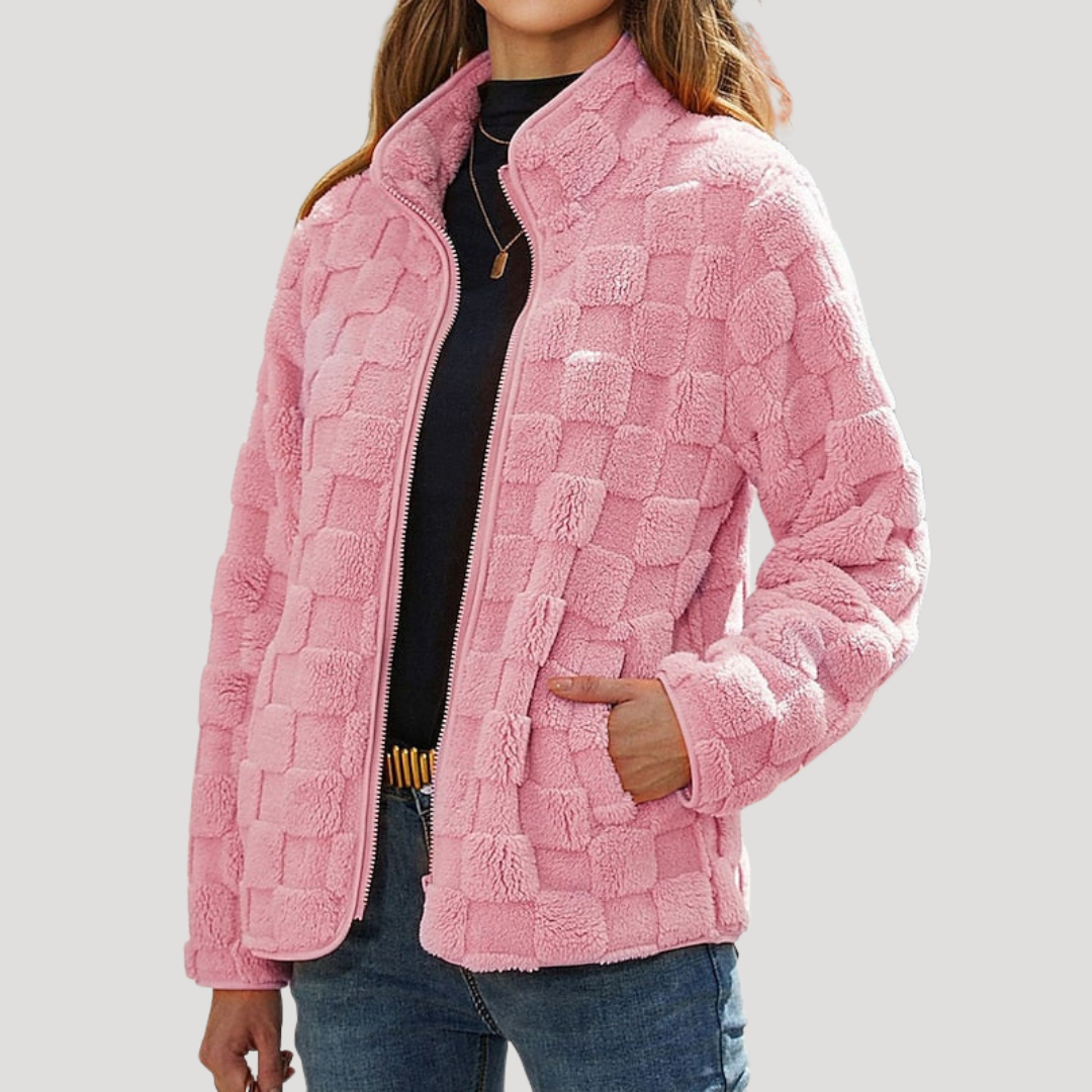 Textured Zip-Up Jacket for Women