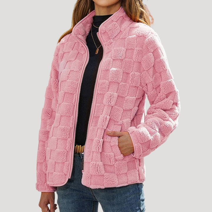 Textured Zip-Up Jacket for Women