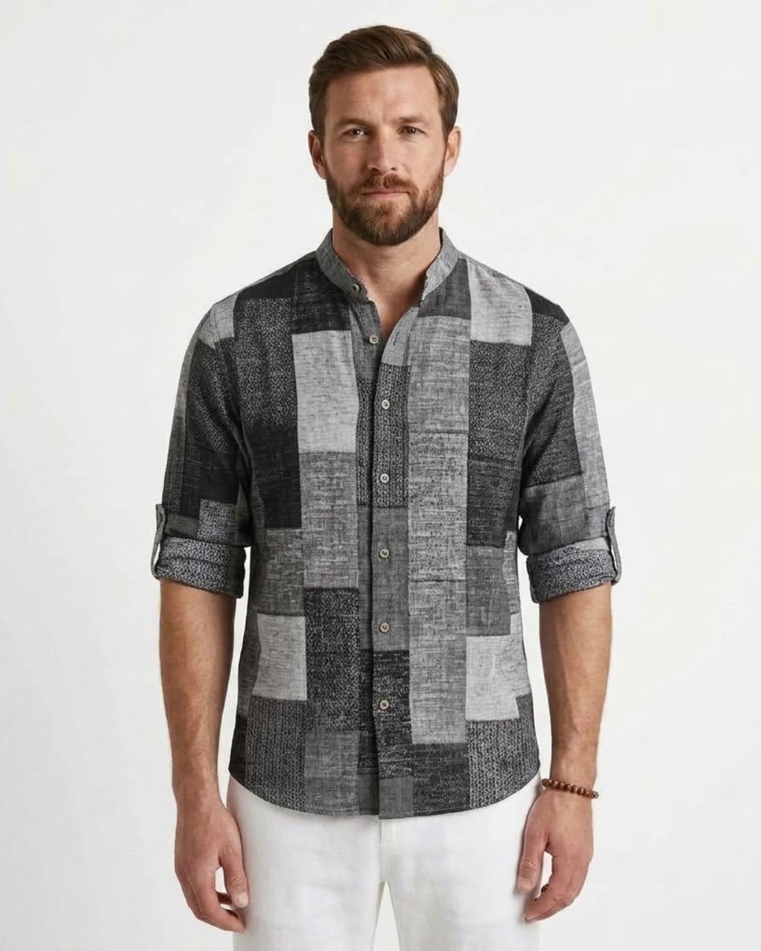 Textured 3D Print Polo Shirt For Men