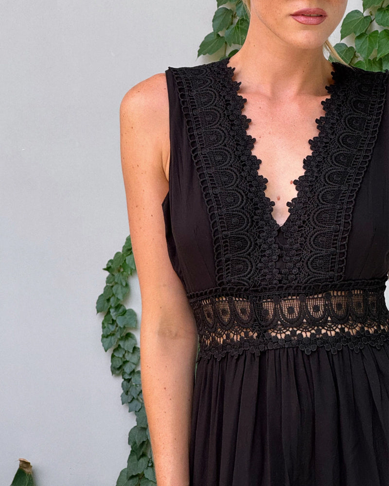 Long White Lace Bohemian Chic Dress