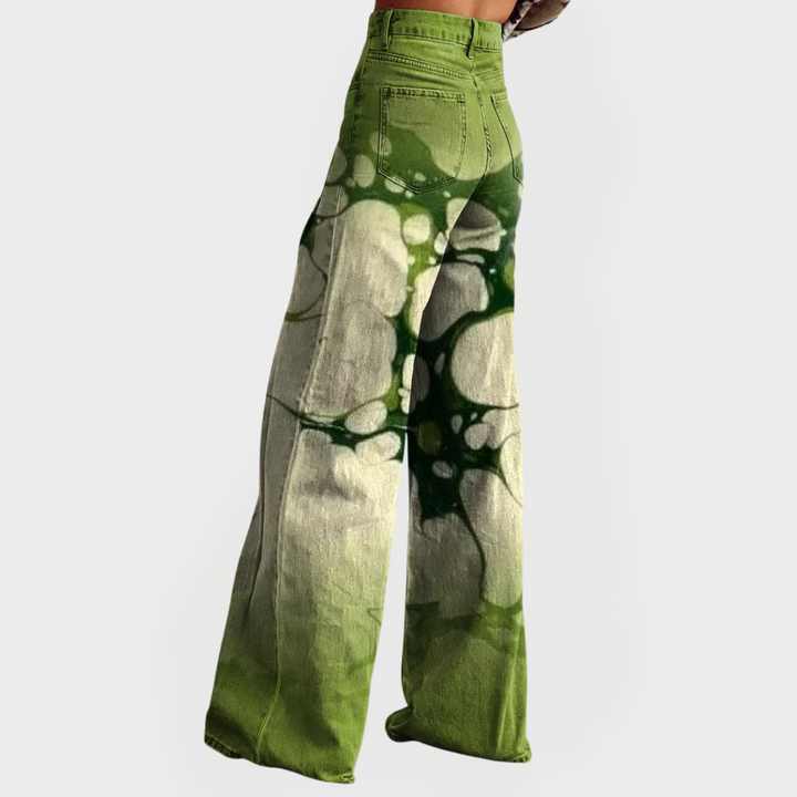 Comfortable Artistic Jeans with Wide Legs - Elena Harper