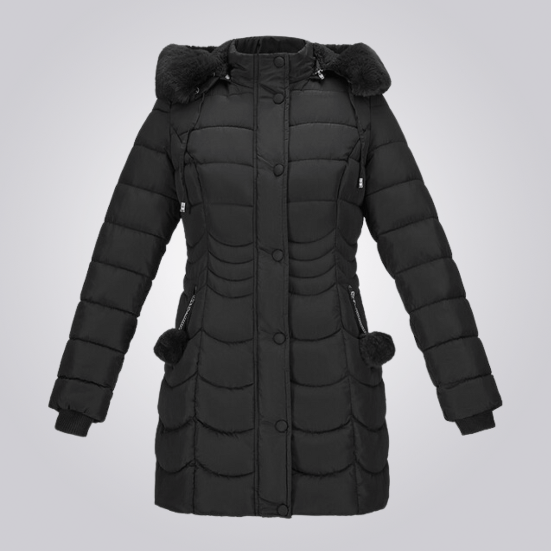 Isabelle - Refined Mid-Length Down Jacket with Hood