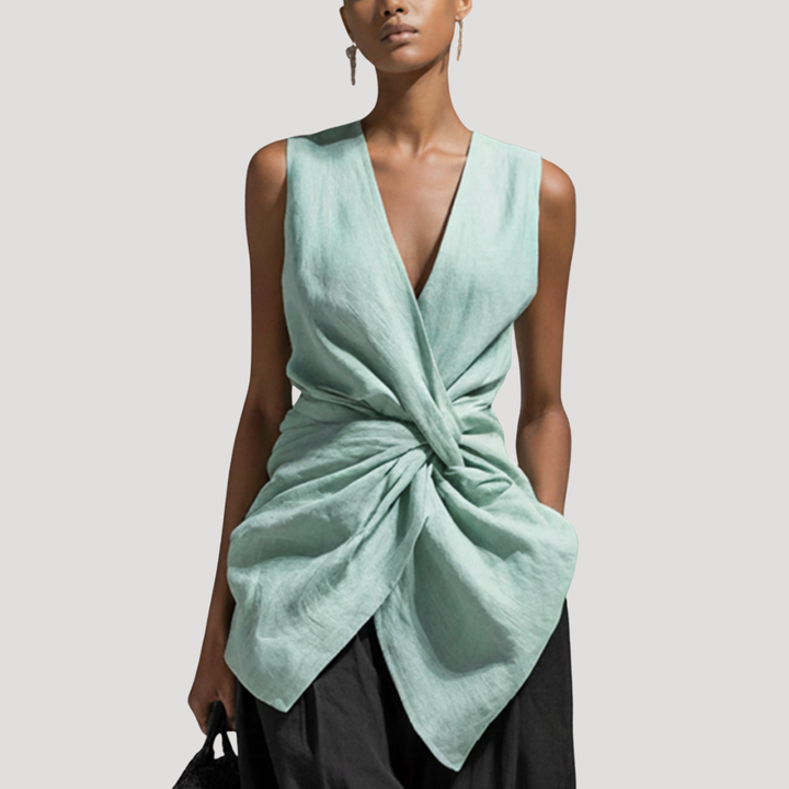 Elegant Women's Sleeveless V-Neck Blouse