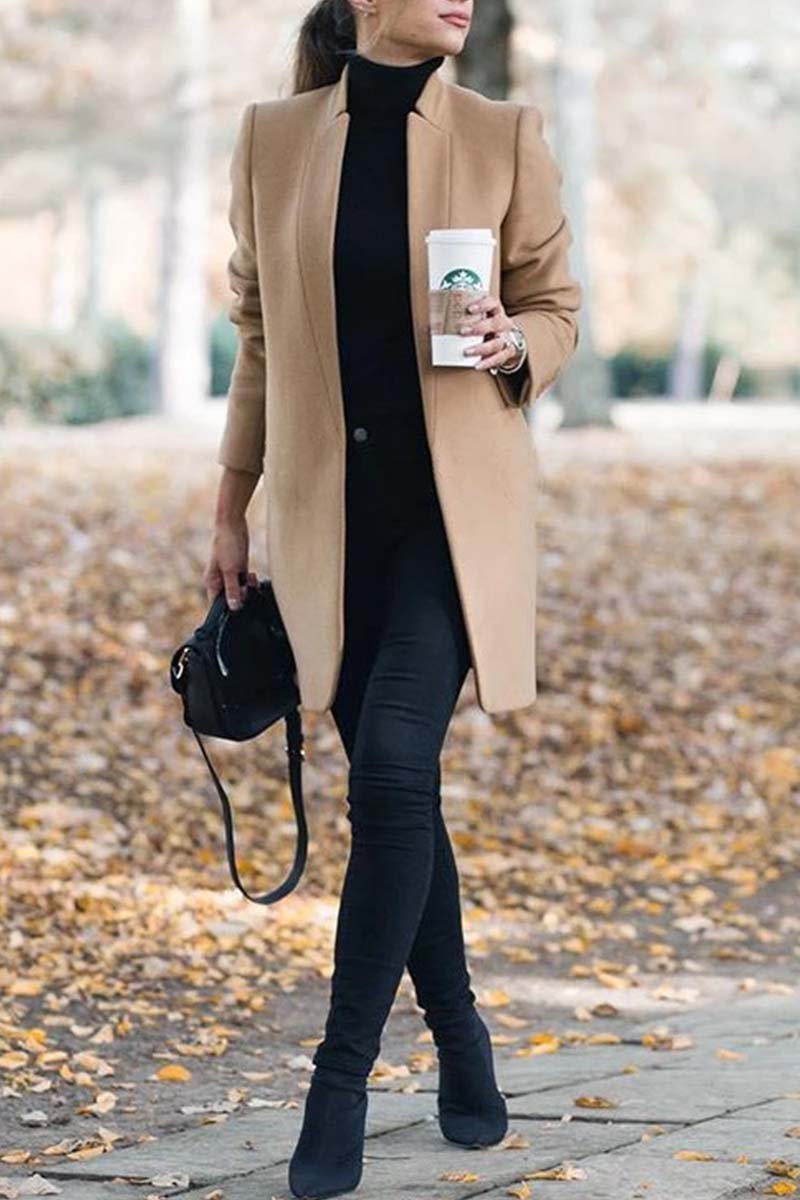 Eugenia | Collarless Open Front Coat with Shawl Shaping for Women