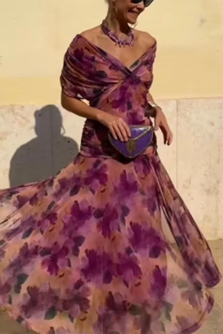 ANA | ELEGANT PLEATED MAXI DRESS