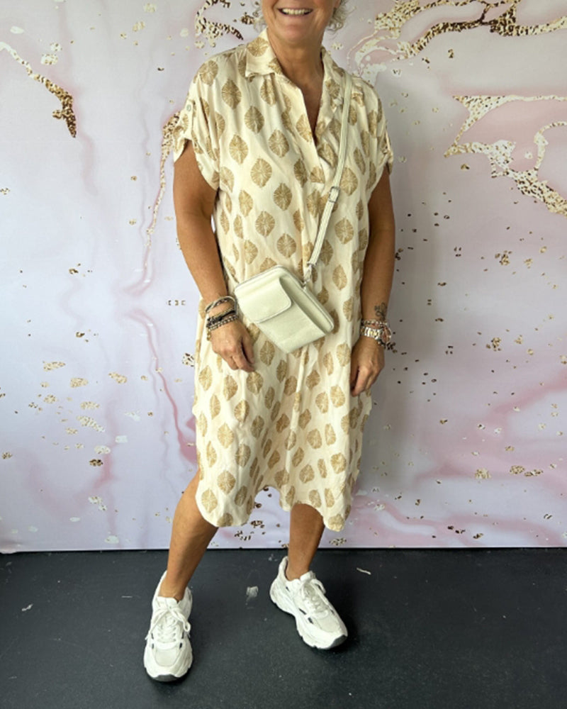 Paisley Stylish Dress with V-Neck - Elena Harper