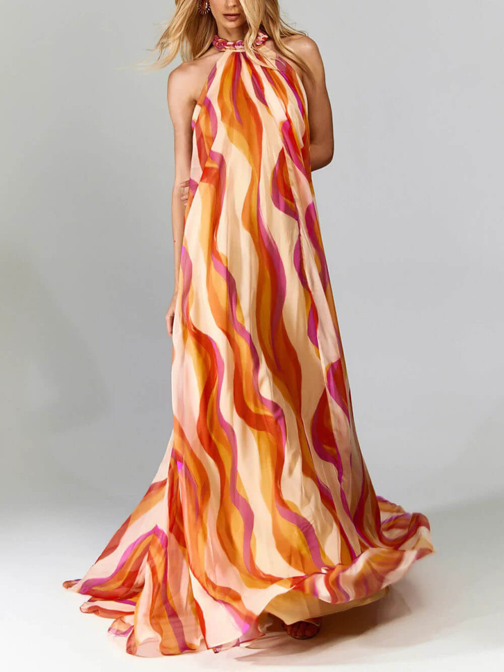 Marlyn Backless Maxi Dress With Halter Neck - Elena Harper