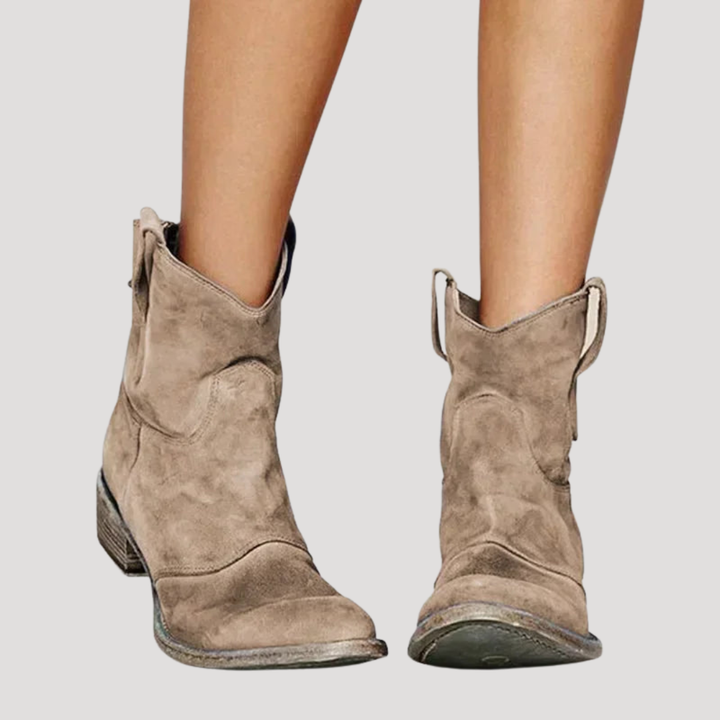 Women's Slip-On Block Heel Ankle Boots