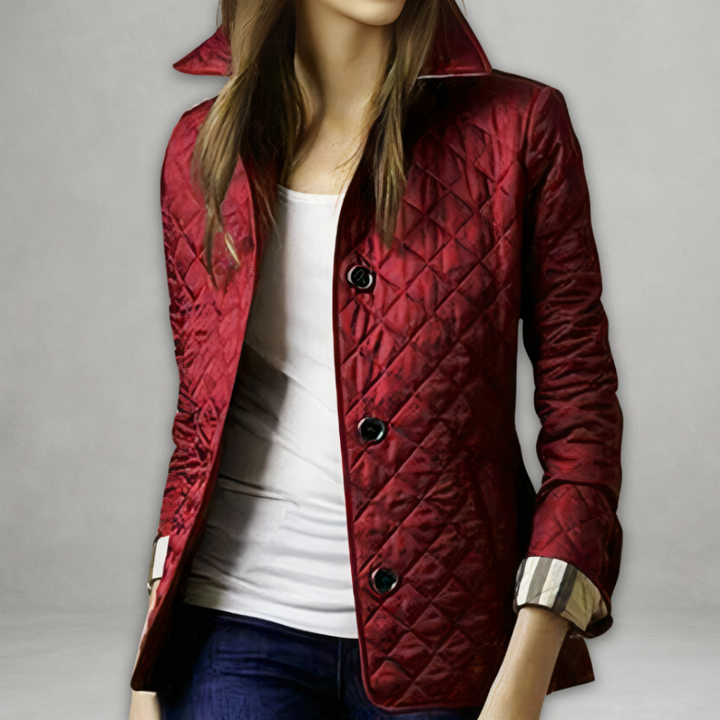 Sylvie - Elegant Quilted Checkered Jacket