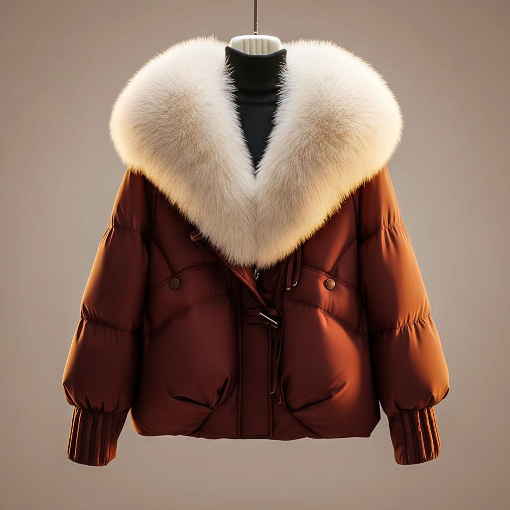 Emmeline Winter Coat with Plush Statement Collar for Women - Elena Harper