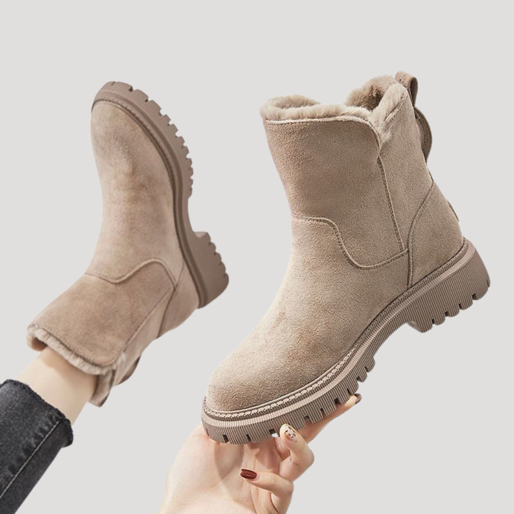 Women’s Thick Sole Zip Ankle Boots with Warm Lining