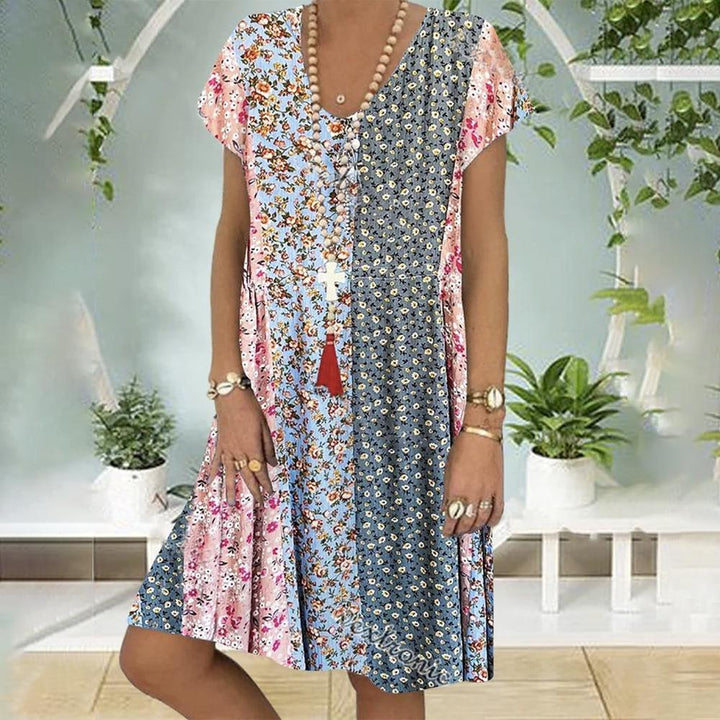 Noa | Boho Summer Dress with Floral Print and A-Line Fit