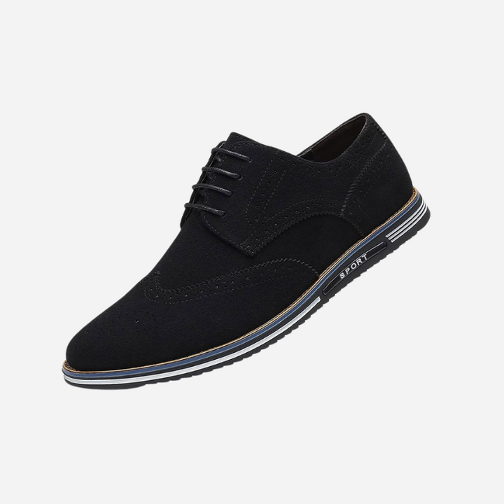 Men's Black Suede Lace-Up Shoes
