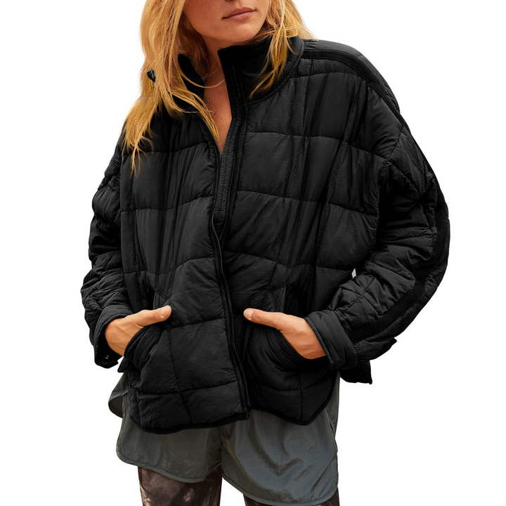 April Lightweight Compact Puffer Jacket with Zip Front for Women - Elena Harper