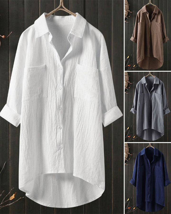 Olivia Loose Comfy Solid Colour Blouse - Elena Harper