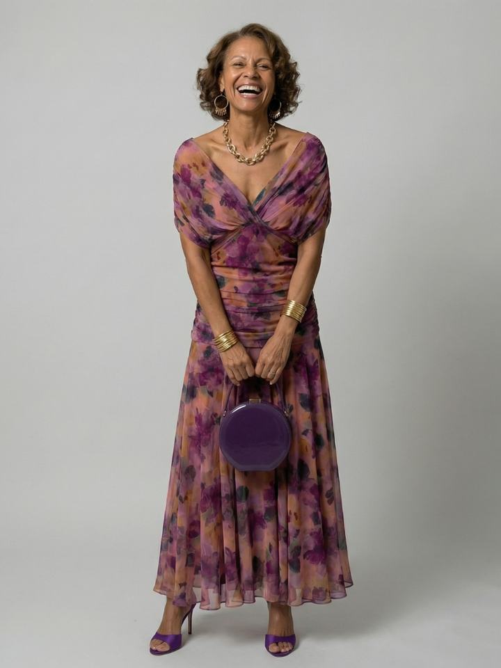 Calen Off Shoulder Flow Midi Dresses - Elena Harper