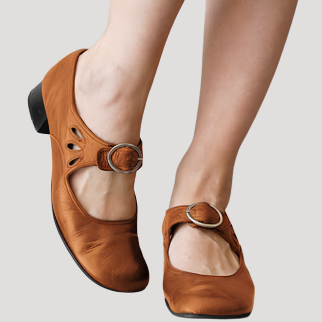 Chic Retro Ballerina with Buckle