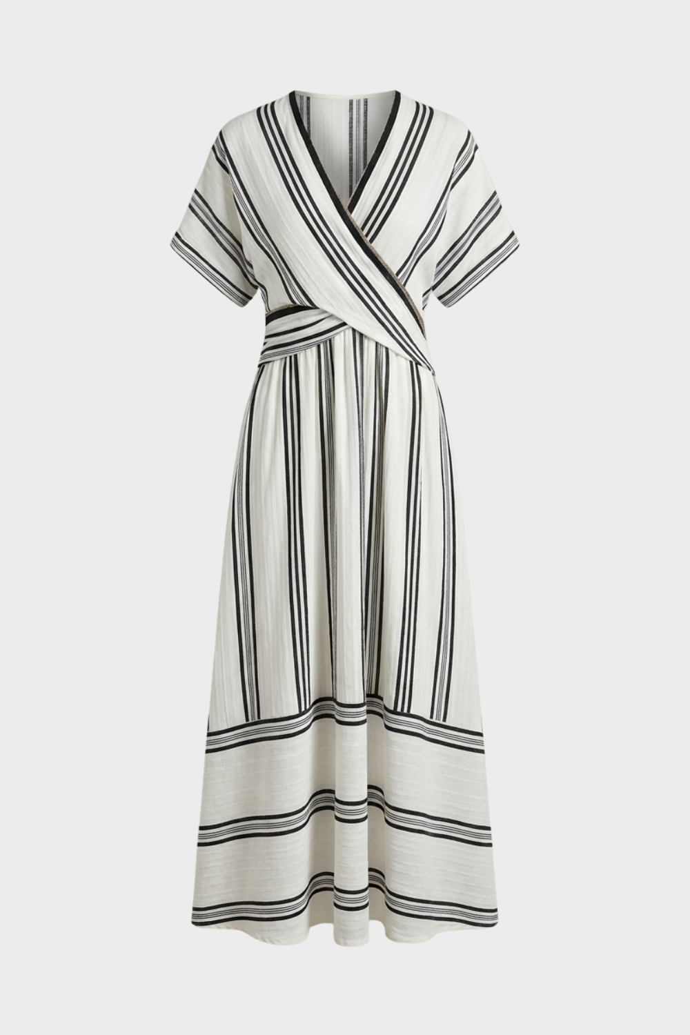 Women's Striped Wrap Dress | Maxi