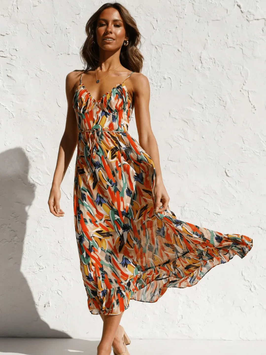 Chiara Colorful Midi Dress for Women Summer Elegance - Elena Harper