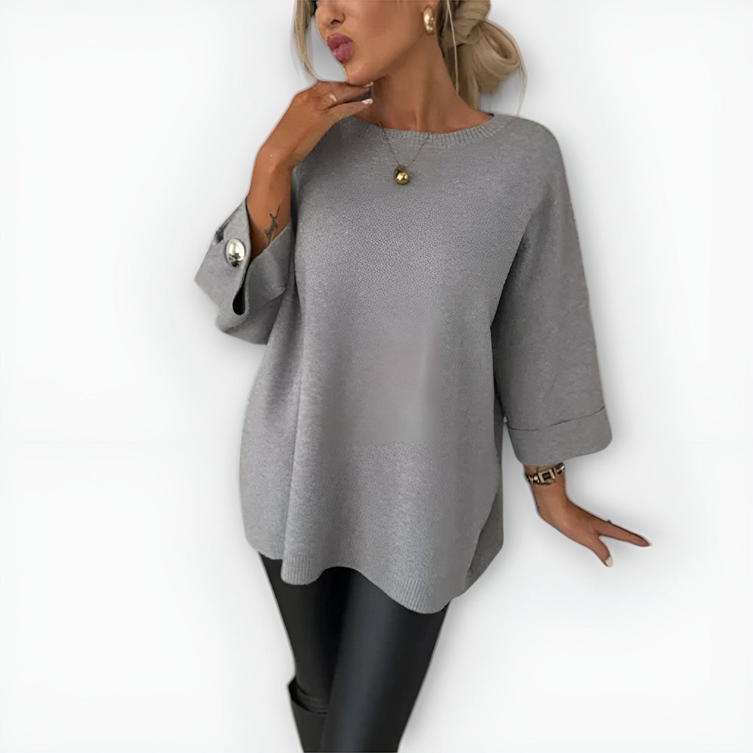 HAILEY – OVERSIZED BUTTON-CUFF SWEATER