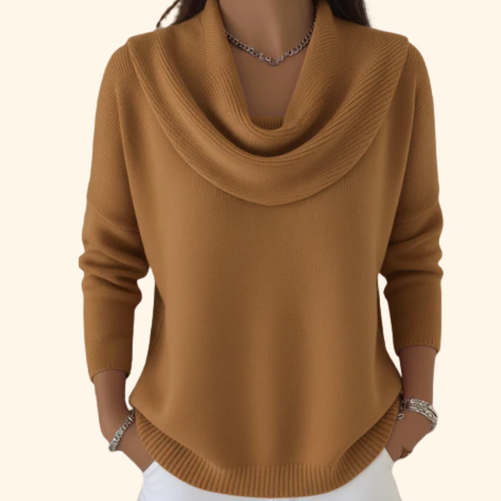 Delphine - Elegant Cowl Neck Oversized Sweater