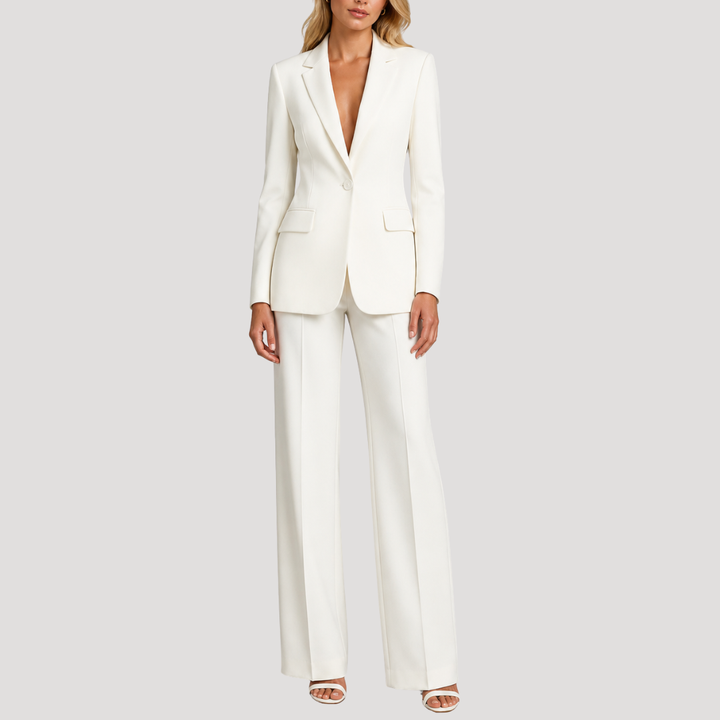 Chic Women's Tailored Pantsuit with Single Button